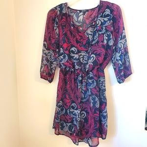 BeBop Boho Flowy Paisley Knee Length Dress